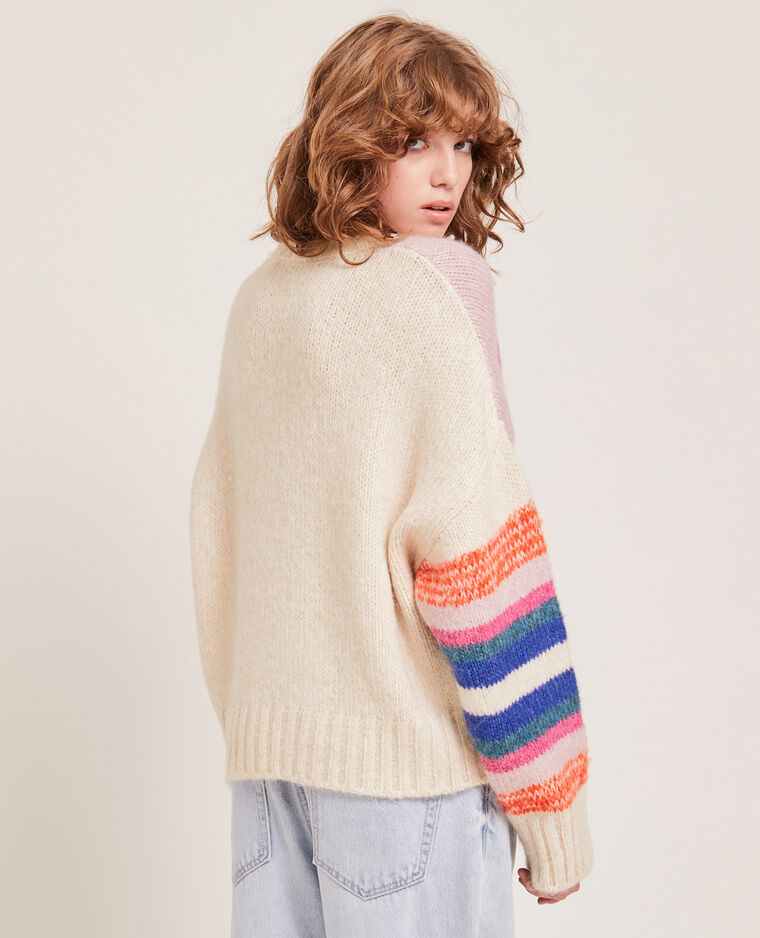 Pull colorblock fantaisie blanc - Pimkie