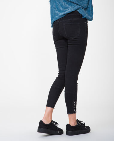 Jean skinny à œillets noir - Pimkie