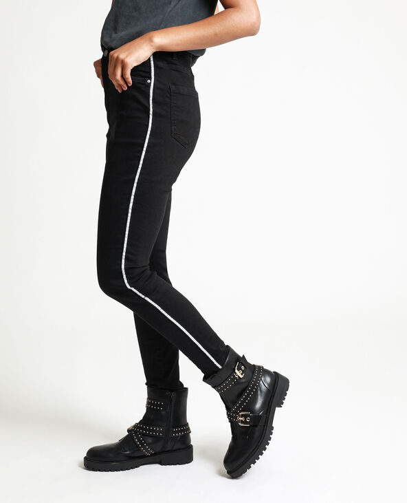 Jean skinny à bandes noir - Pimkie
