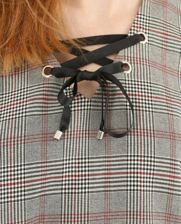 Robe imprimé prince de Galles gris foncé - Pimkie
