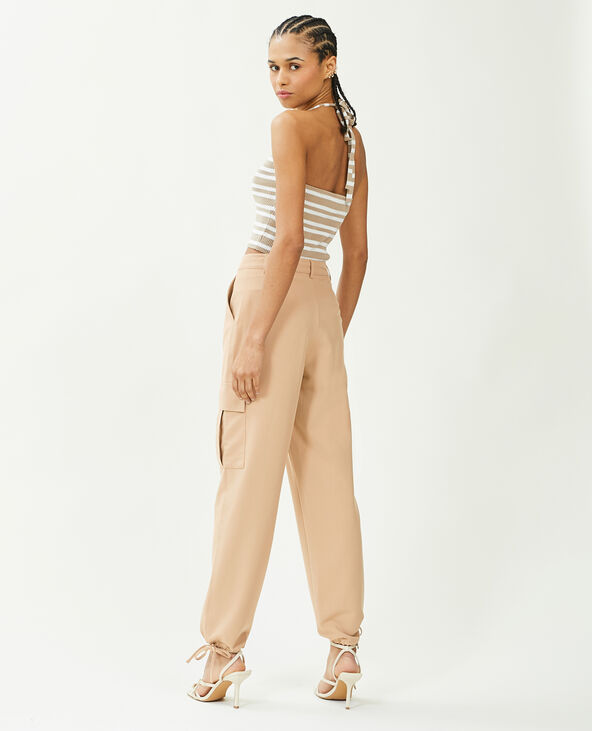 Pantalon cargo bas resserrables camel - Pimkie