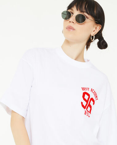 T-shirt oversize à inscriptions blanc - Pimkie