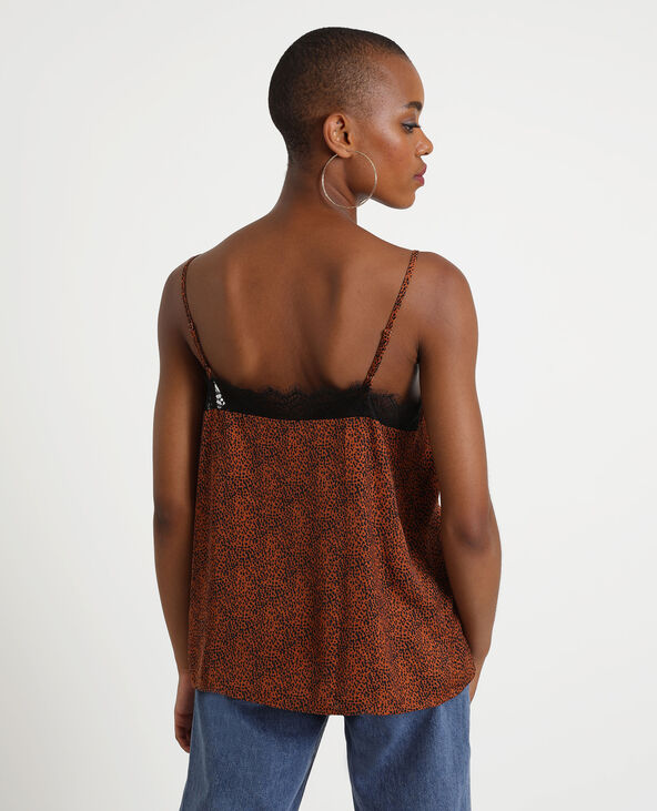 Top à dentelle marron - Pimkie