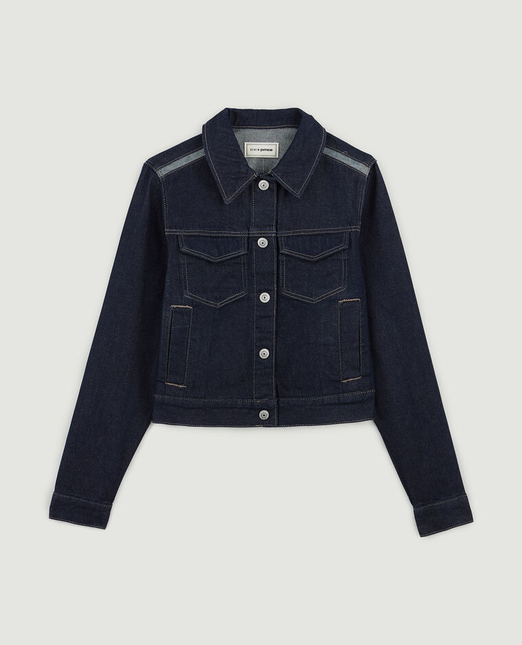 Veste en jean courte bleu foncé - Pimkie