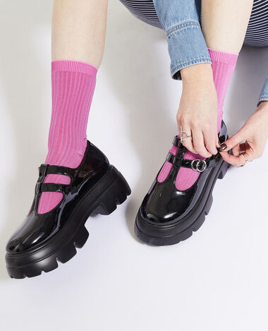 Paire de chaussettes en maille brillante rose - Pimkie
