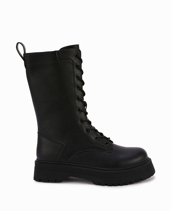 Bottines montantes à lacets noir - Pimkie