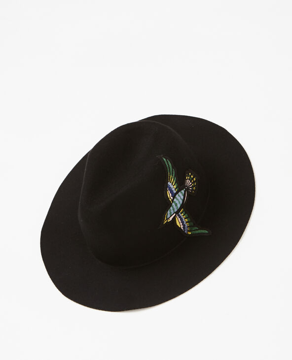 Fedora à patch brodé noir - Pimkie
