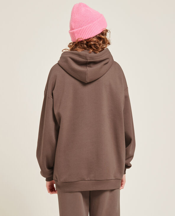 Sweat capuche oversize marron - Pimkie