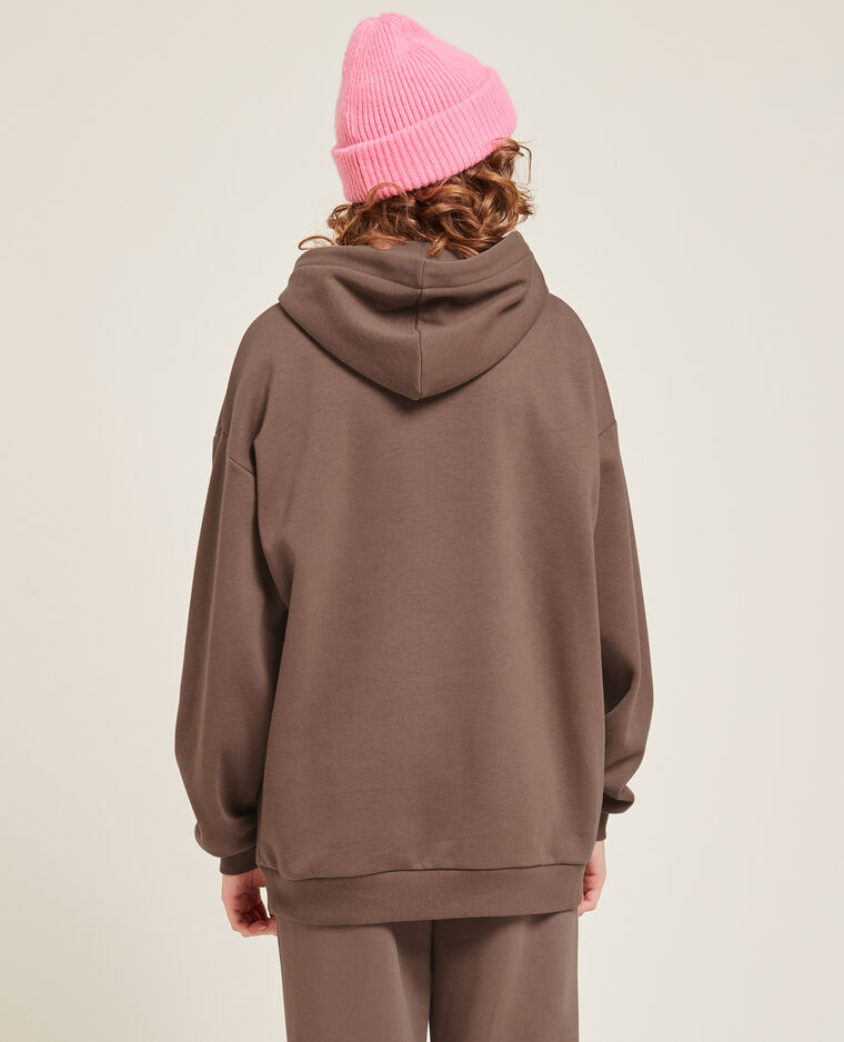 Sweat capuche oversize marron - Pimkie