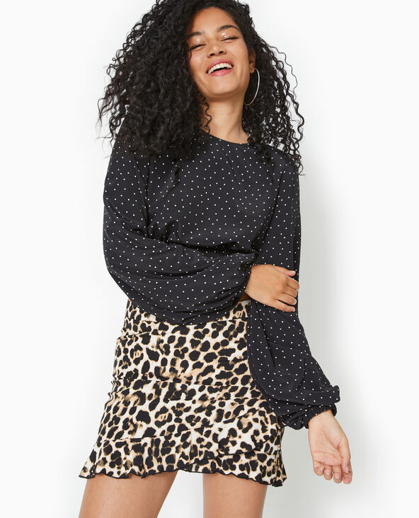 Blouse avec découpe dos et nœud noir - Pimkie