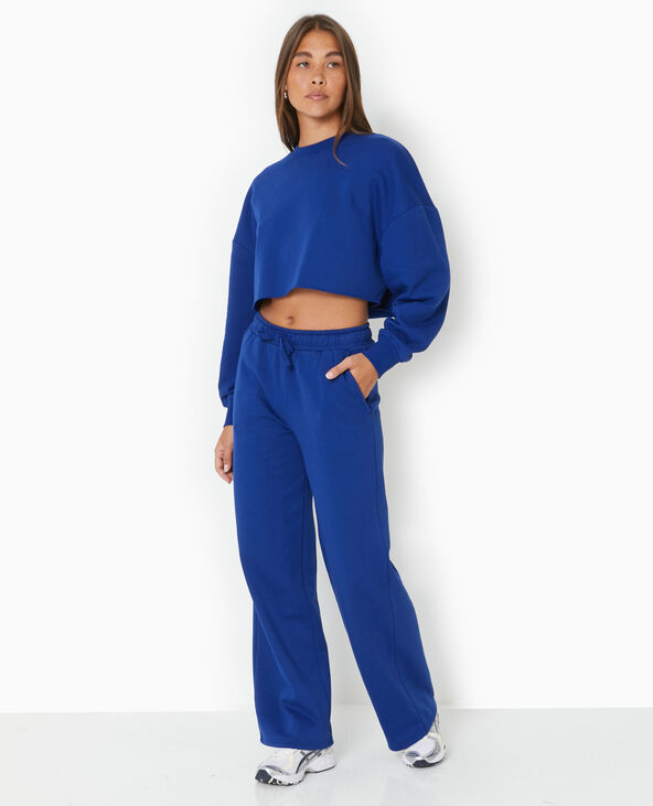 Pantalon de jogging large en molleton - Bleu marine