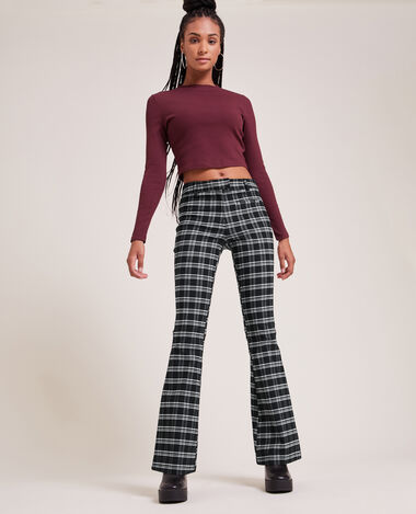 Pantalon flare taille haute noir - Pimkie