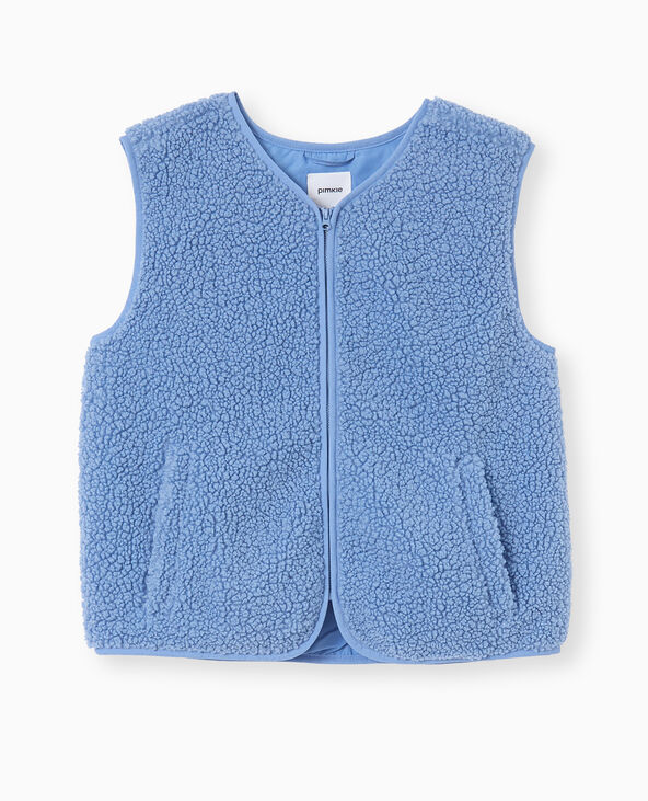 Gilet sans manches en sherpa effet mouton bleu - Pimkie