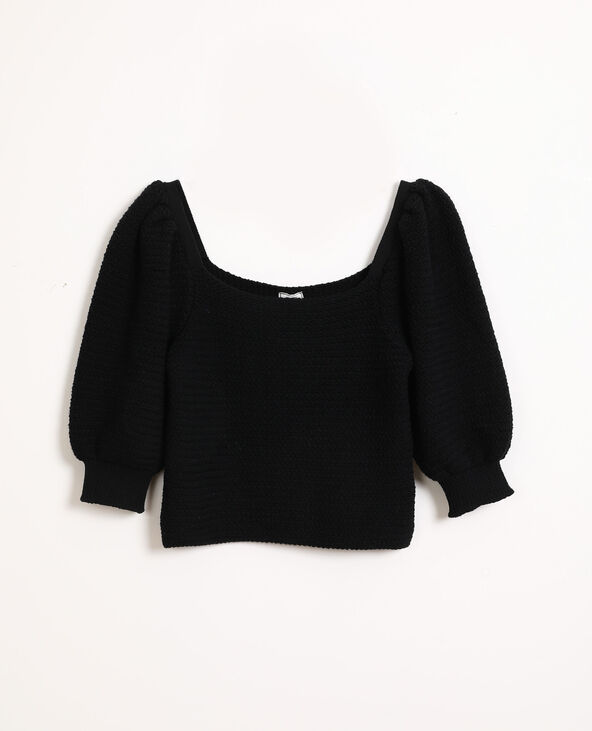 Pull à manches bouffantes noir - Pimkie