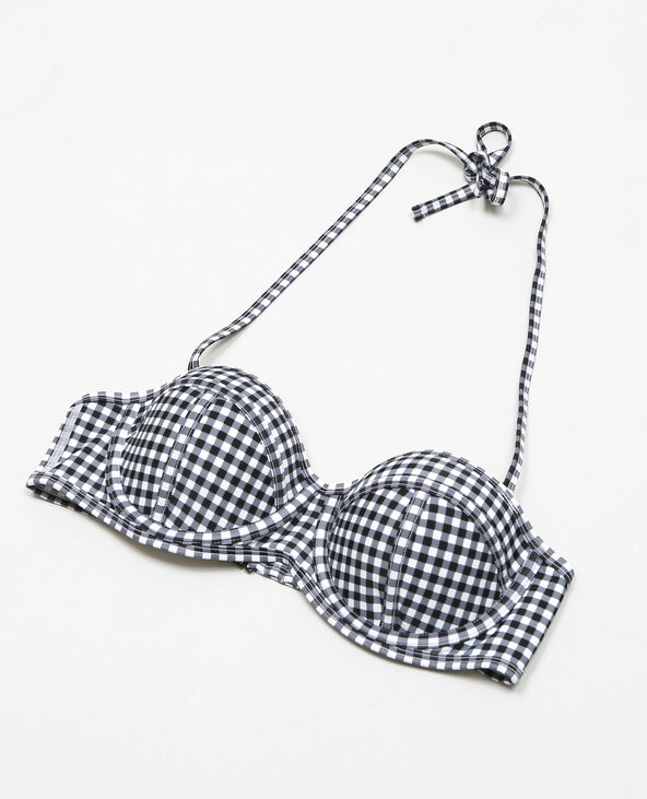 Haut de maillot de bain vichy noir - Pimkie