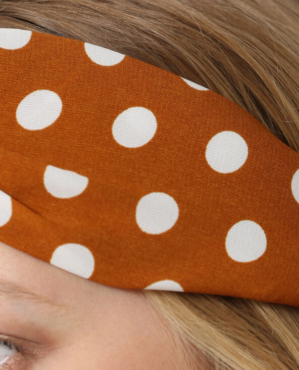 Headband à pois jaune ocre - Pimkie