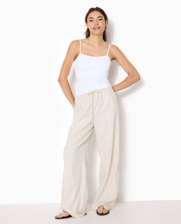 Débardeur maille extensible fines bretelles blanc - Pimkie