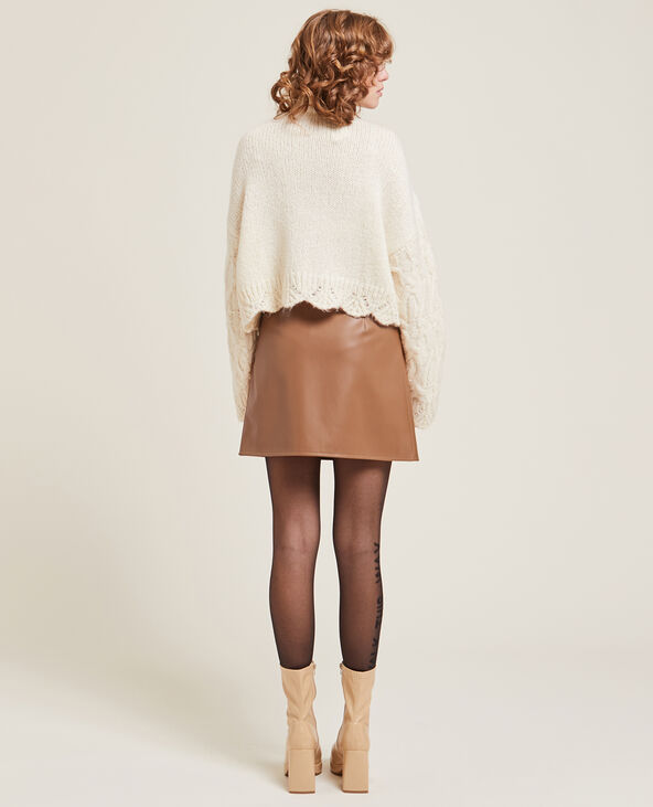 Jupe courte simili cuir camel - Pimkie