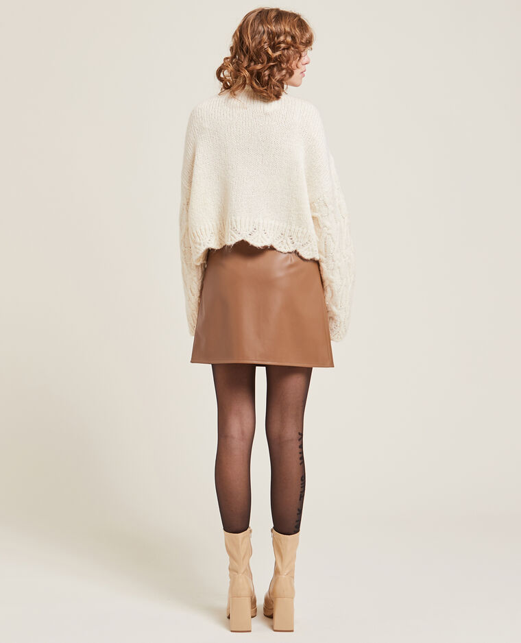 Jupe courte simili cuir camel - Pimkie