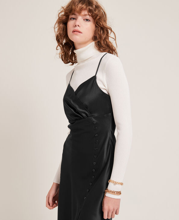 Robe longue satinée noir - Pimkie