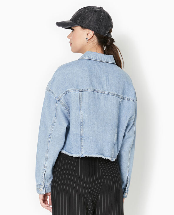 Veste en jean cropped bleu clair - Pimkie