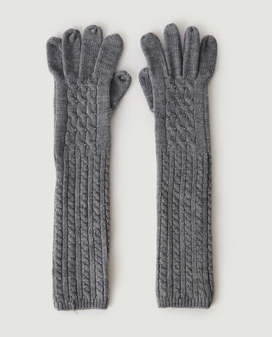 Paire de longs gants torsadés gris usé - Pimkie