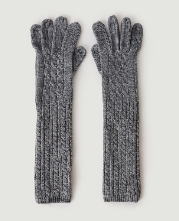 Paire de longs gants torsadés gris foncé - Pimkie
