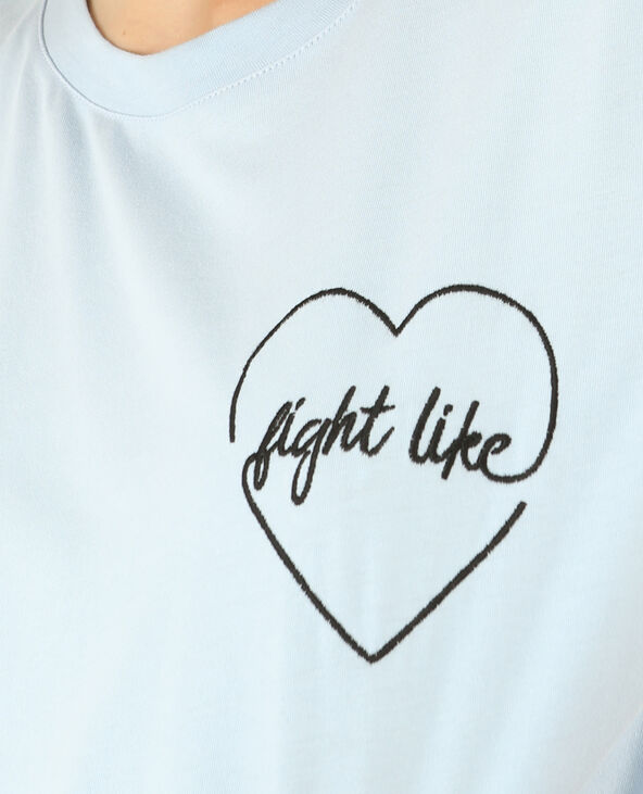 T-shirt brodé bleu - Pimkie