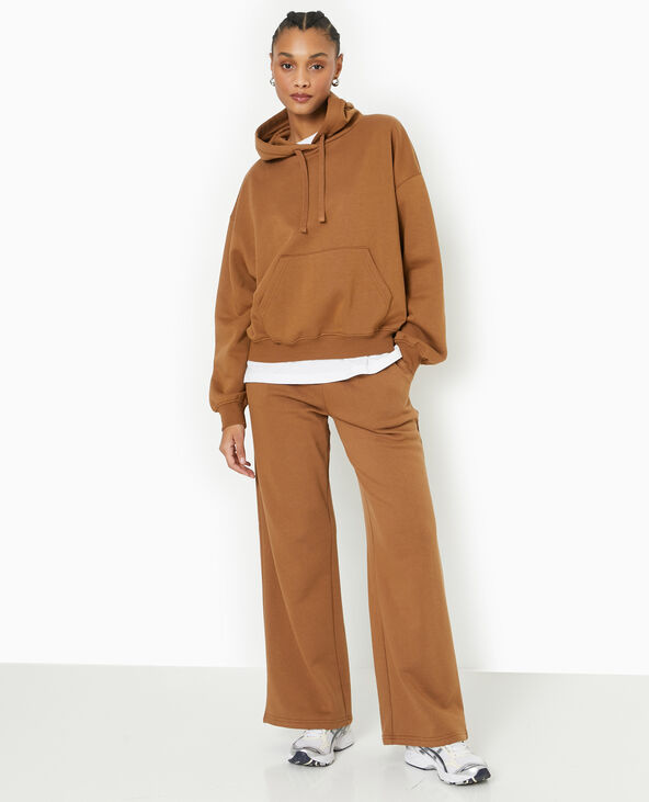 Pantalon de jogging large en molleton marron - Pimkie