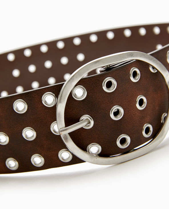 Ceinture avec œillets métalliques marron - Pimkie
