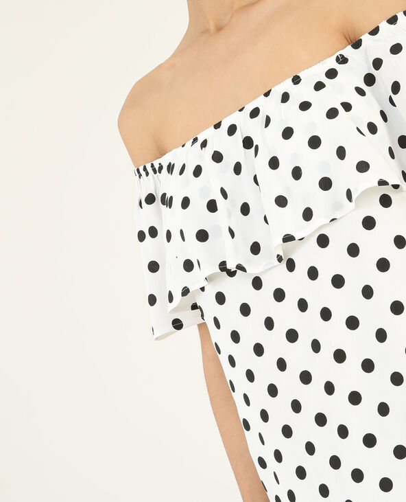 Robe à col bardot blanc - Pimkie