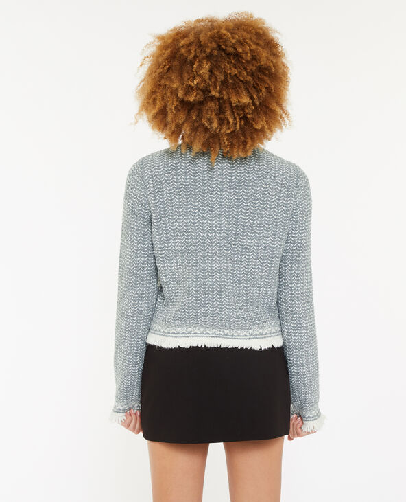 Gilet col rond avec boutons métalliques gris - Pimkie