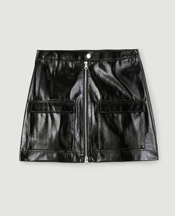 Jupe courte simili verni noir - Pimkie