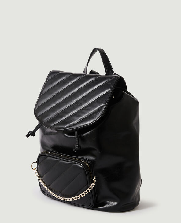 Sac à dos simili cuir noir - Pimkie