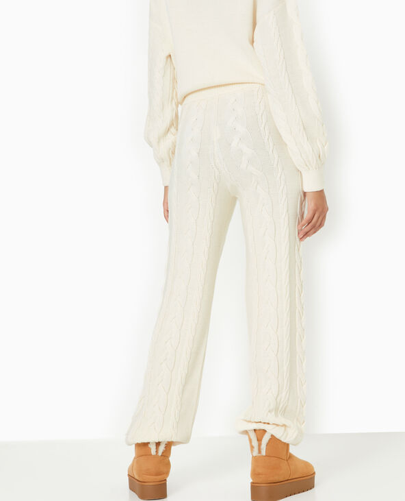 Pantalon droit en maille torsadée blanc - Pimkie