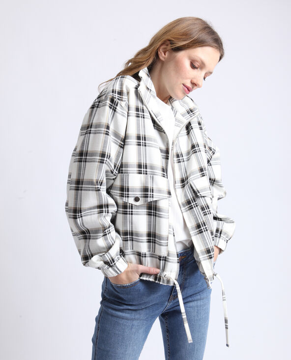 Blouson à carreaux blanc - Pimkie