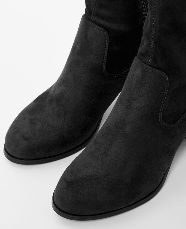 Cuissardes suédine à talons noir - Pimkie