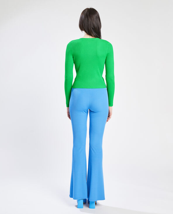 Gilet maille côtelée vert - Pimkie