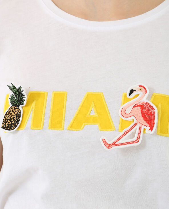 T-shirt "Miami" à scratch blanc - Pimkie
