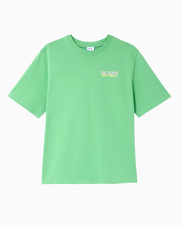 T-shirt oversize avec print devant et dos vert clair - Pimkie