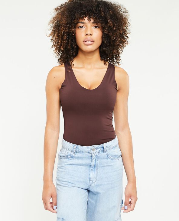 Body col V marron - Pimkie