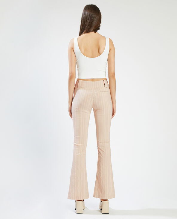 Pantalon flare rayé écru - Pimkie