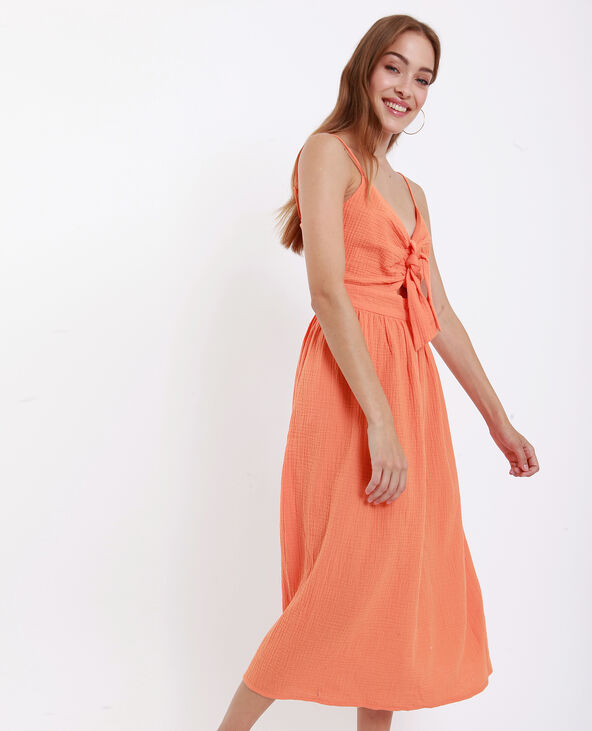 Robe nœud poitrine orange - Pimkie