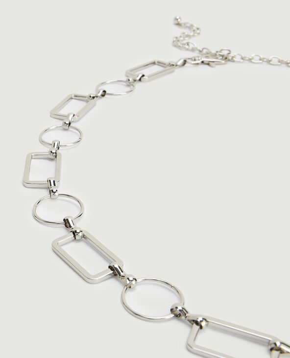 Ceinture métallique rond et rectangle argenté - Pimkie
