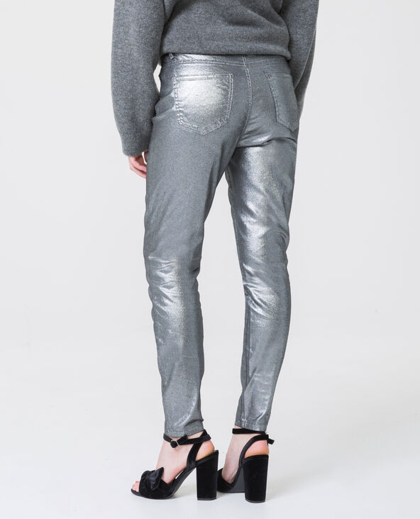 Skinny taille haute argenté - Pimkie