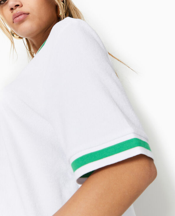 Polo en tissu éponge blanc - Pimkie