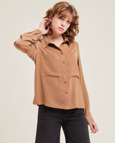 Chemise fluide manches longues marron - Pimkie