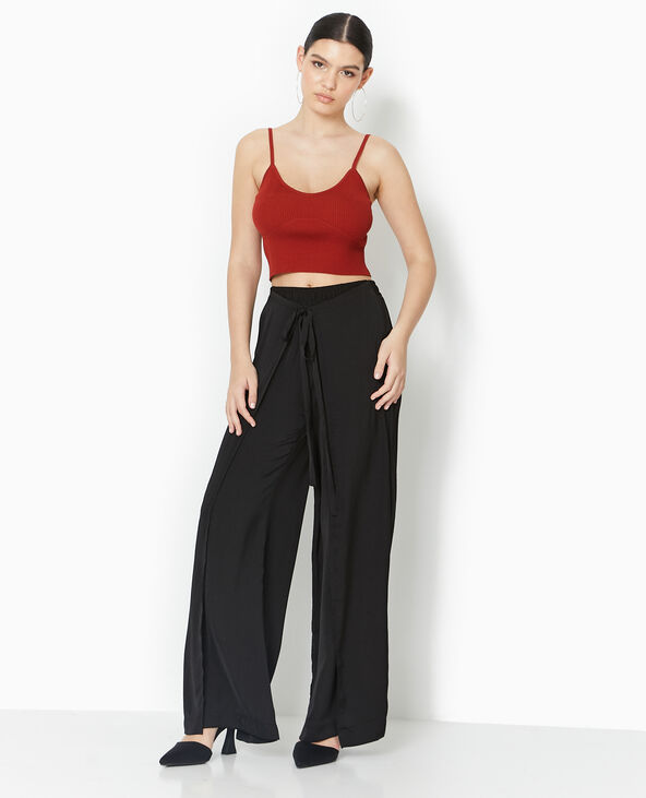 Pantalon noir avec fente devant 2025