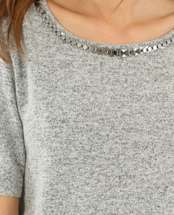 T-shirt à dos ouvert gris chiné - Pimkie