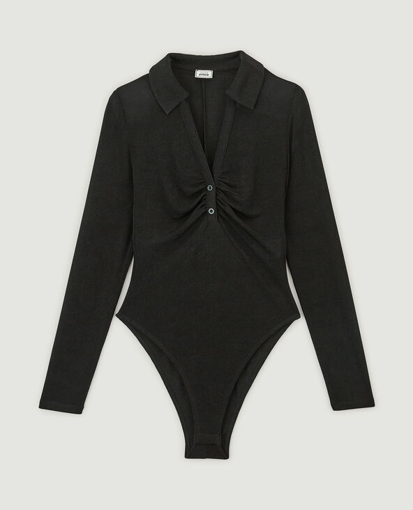 Body manches longues avec col noir - Pimkie